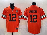 Men's Cleveland Browns #12 Shedeur Sanders Orange 2025 Draft F.U.S.E. With Jim Brown Memorial & Home Patch Vapor Limited Stitched Jersey,baseball caps,new era cap wholesale,wholesale hats